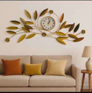 Acrylic Wall Clock with Diamond Coated Gold Finish