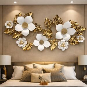 Acrylic Spiroz Golden White Wall Decor with PVD Coated Finish