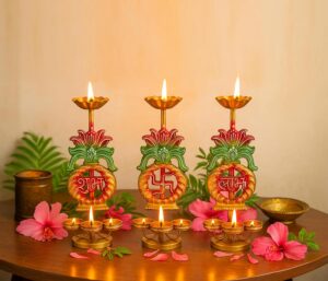 Cup Candle Holder (Multicolor, Pack of 3)