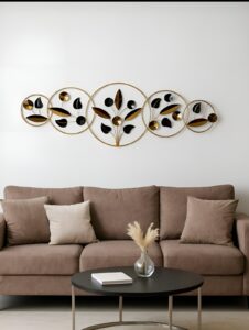 JINSHARNAM Acrylic 5 Ring Circles Wall Decor with Dual-Tone Finish